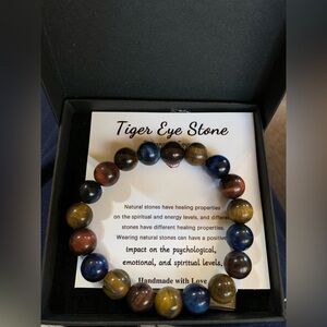 Tiger Eye Stone Bracelet 10mm Beads Stretchable Bracelet